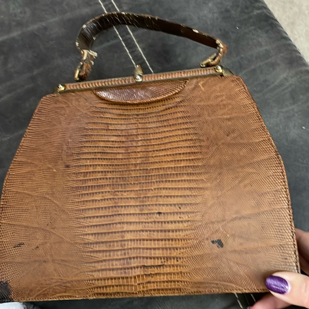 vintage Palizzio VERY NEW YORK Brown Alligator Hangbag